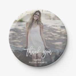 Plato De Papel Elegante ducha de novia con foto personalizada