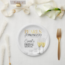 Elegante ducha de novia con perlas y Prosecco de o