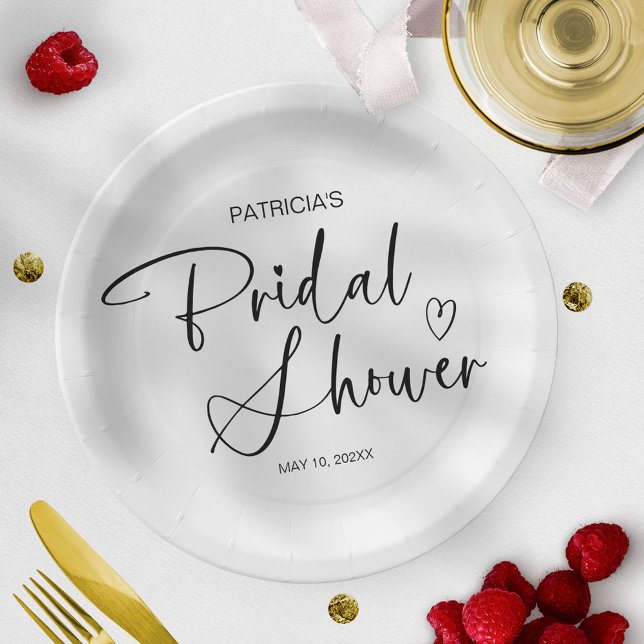 Plato De Papel Elegante ducha de novia Minimalista (Subido por el creador)
