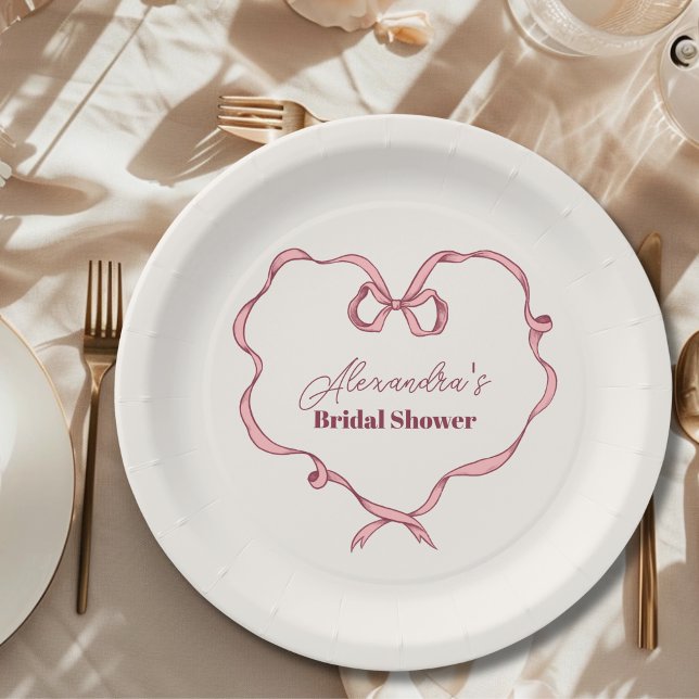 Plato De Papel Elegante ducha de novias con barba rosa (Subido por el creador)