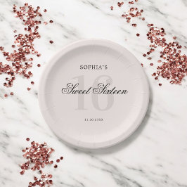 Plato De Papel Elegante dulce rosa de lujo 16