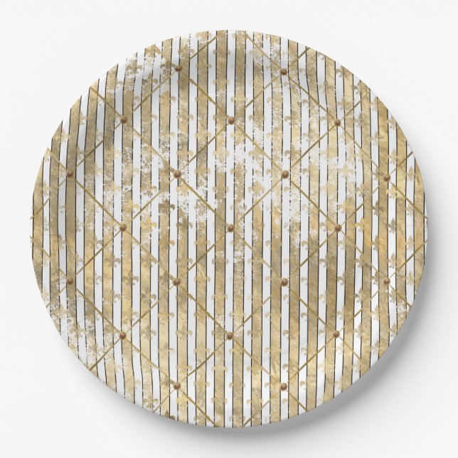 Plato De Papel Elegante estilo clásico francés de época (Anverso)