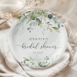 Plato De Papel Elegante eucalipto servilletas de ducha de novia<br><div class="desc">Elegante eucalipto servilletas de ducha de novias placas de papel. Elementos coincidentes disponibles.</div>