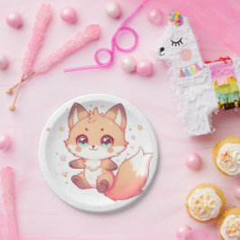 Plato De Papel Elegante Fantasy Fox Baby Shower