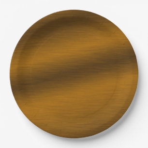 Plato De Papel Elegante Faux Brushed Bronze