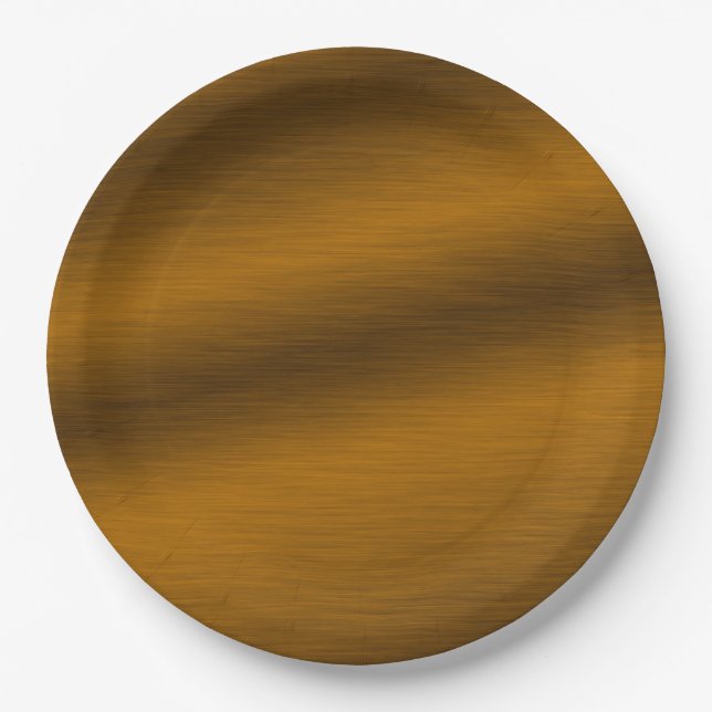 Plato De Papel Elegante Faux Brushed Bronze (Anverso)