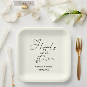 Plato De Papel Elegante, feliz por siempre después de Boda románt