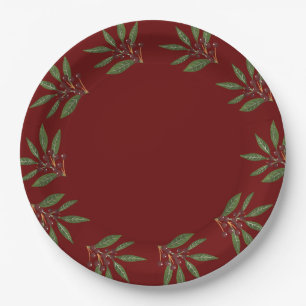 Plato De Papel elegante festivo invierno vacaciones de navidad