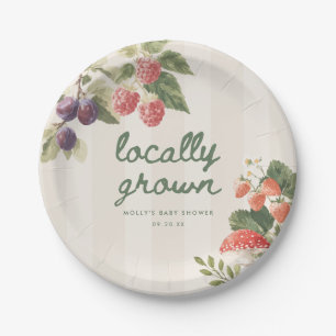 Plato De Papel Elegante Fiesta de Baby Shower "Cultivado Localmen