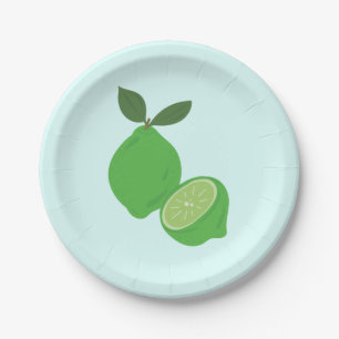 Plato De Papel Elegante Fiesta de cal verde