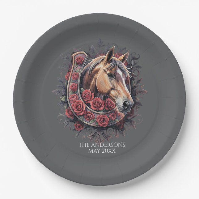 Plato De Papel Elegante fiesta de Derby  (Anverso)