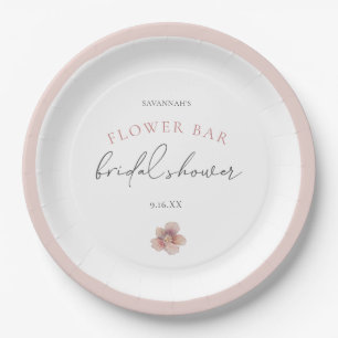 Plato De Papel Elegante fiesta de despedida floral rosa