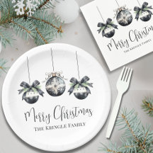 Elegante Fiesta de Navidad en Blanco y Negro