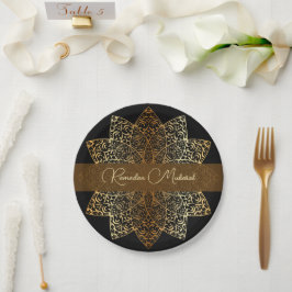 Plato De Papel Elegante Fiesta Ornamental Ramadan Mubarak Iftar