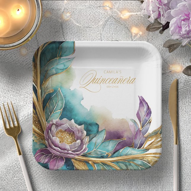 Plato De Papel Elegante Fiesta Quinceanera ID1029 (Subido por el creador)