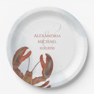 Plato De Papel Elegante Fiesta Rústico-Moderno de acuarela Lobste