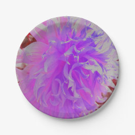 Plato De Papel Elegante Flor de Dahlia Ultra Violeta