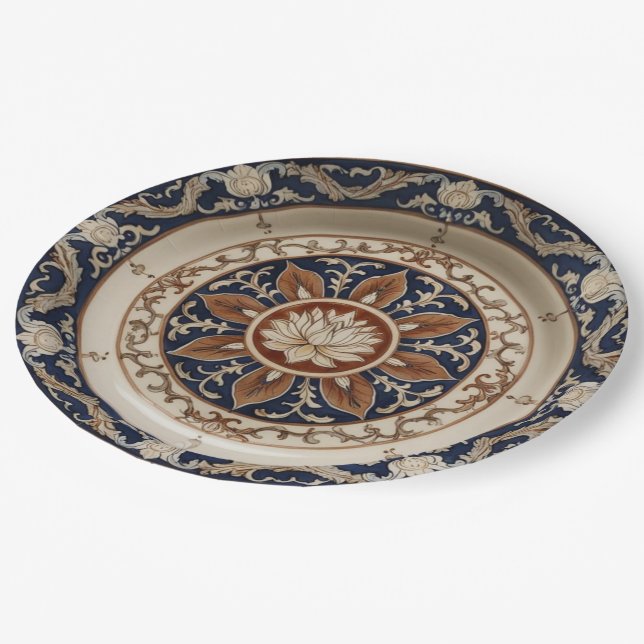 Plato De Papel Elegante flor silvestre Floral Victorian Boda cerá (Angular)