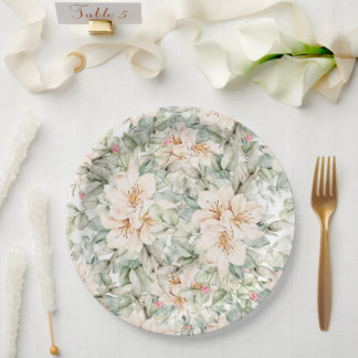 Plato De Papel elegante floral