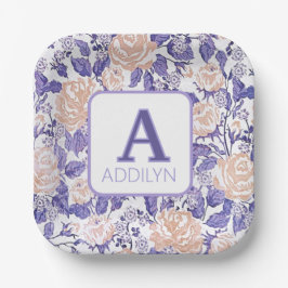 Plato De Papel Elegante Floral Baby Girl Shower