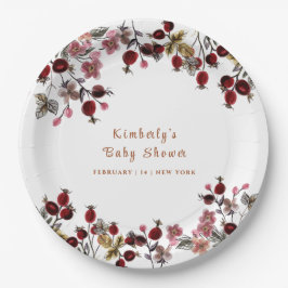 Plato De Papel Elegante florecimiento de flores silvestres Baby S