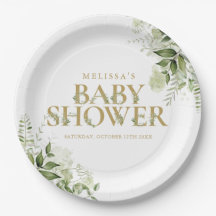 Elegante Foliage Gold Baby Shower