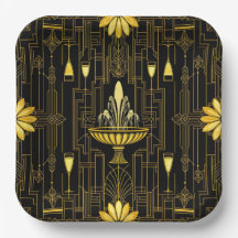 Elegante gatsby negro dorado