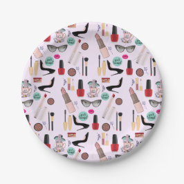 Plato De Papel Elegante glamur de artista Rubor Girly Pink