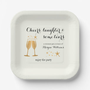 Plato De Papel Elegante Graciosa Salud Risas Lágrimas Jubilación