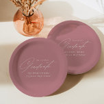 Plato De Papel Elegante graduación Minimalista de Rosa polvorient<br><div class="desc">Elegantes placas de papel para graduación con "Graduado" exhibidas en un hermoso guión blanco con un polvoriento fondo rosa. Personalice las matrículas agregando el nombre del graduado, el nombre de la escuela y el año de graduación. Las placas personalizadas de papel para la graduación son perfectas tanto para fiestas de...</div>