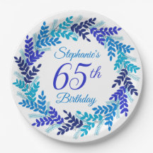 Elegante guirnalda azul 65 cumpleaños