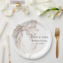 Elegante Invitación de Boda con Lazo Clásico Minim
