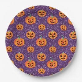 Plato De Papel Elegante Jack O' Lanterns