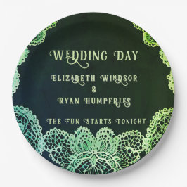 Plato De Papel Elegante Lace" Boda Invitación Colección