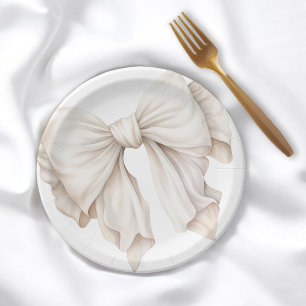 Plato De Papel Elegante marfil blanco femenino