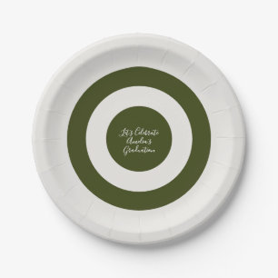Plato De Papel Elegante minimal crema y verde salvia