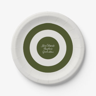 Plato De Papel Elegante minimal crema y verde salvia