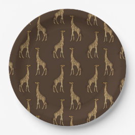 Plato De Papel Elegante Moda Giraffe Elegante