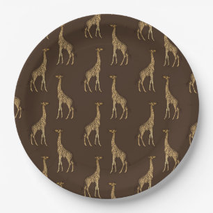 Plato De Papel Elegante Moda Giraffe Elegante