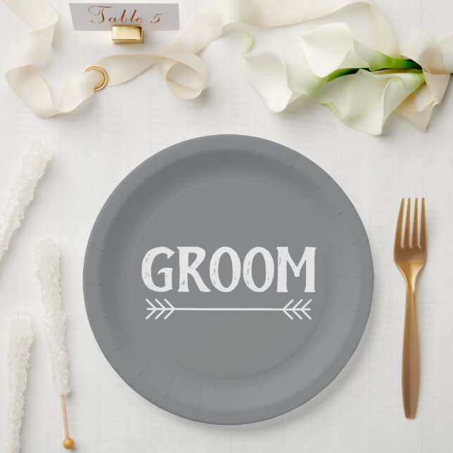 Plato De Papel elegante moda GROOM | (Boda)