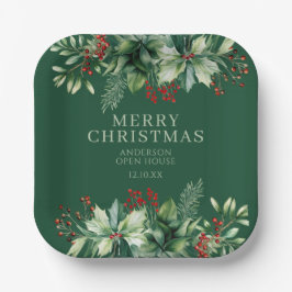 Plato De Papel Elegante Navidad 
