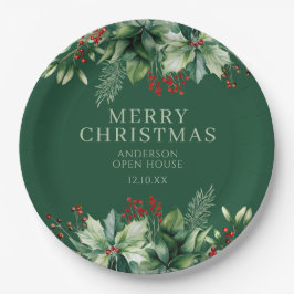 Plato De Papel Elegante Navidad 
