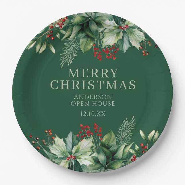 Plato De Papel Elegante Navidad  (Anverso)