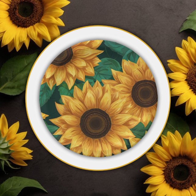 Plato De Papel Elegante "Nuestro Pequeño Girasol" Baby Shower mod (Subido por el creador)
