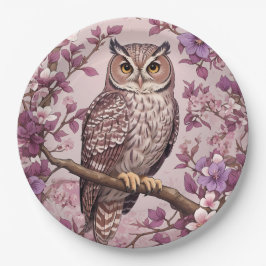 Plato De Papel Elegante Oveja Floral Púrpura