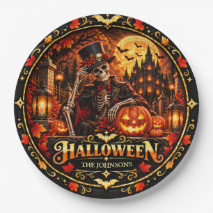 Plato de papel elegante para Halloween Trick or Tr