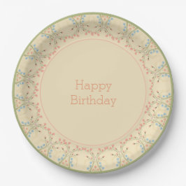 Plato De Papel Elegante Pastel Floral
