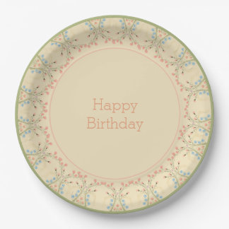 Plato De Papel Elegante Pastel Floral