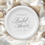 Plato De Papel Elegante Pearls Bridal Shower<br><div class="desc">Placas elegantes de papel de ducha para novias Pearls</div>