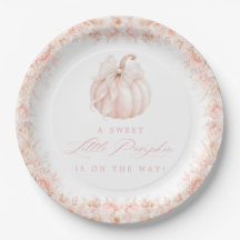Elegante pequeña ducha de bebé de calabaza con laz